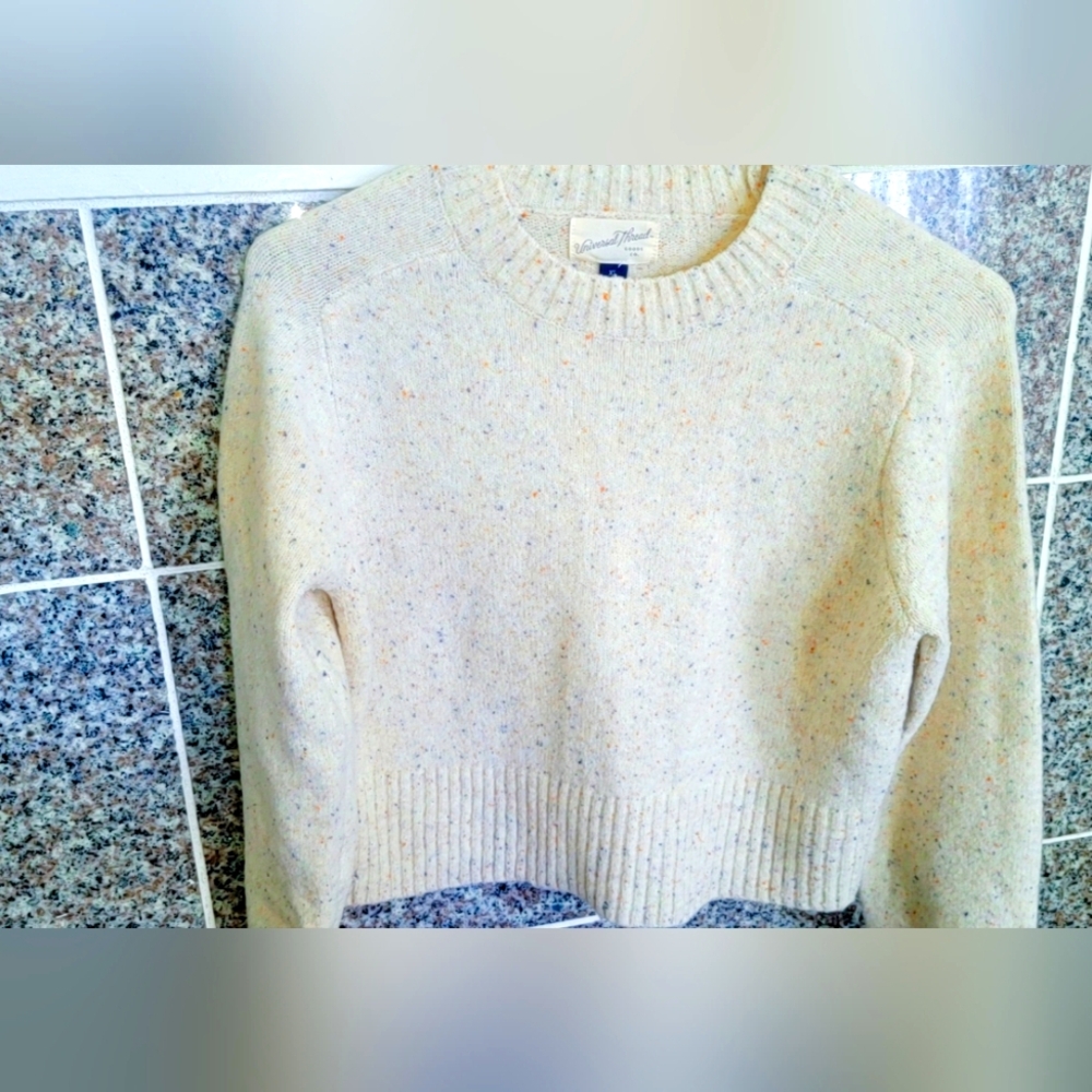 Cream Confetti Pullover Sweater
